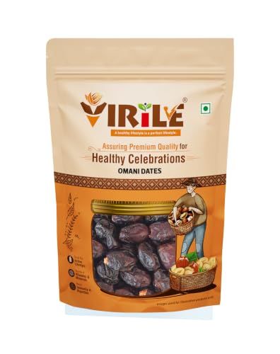 Image of VIRILE Premium Omani Fard Dates /Khajur, 400 g (Pack of 2) | Healthy Snacks, Rich in Fibre, Naturally Sweet, Naturally Low-Fat Food