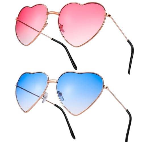 flintronic Hippie Gafas de Sol, Gafas en Forma de Corazón y Gafas...