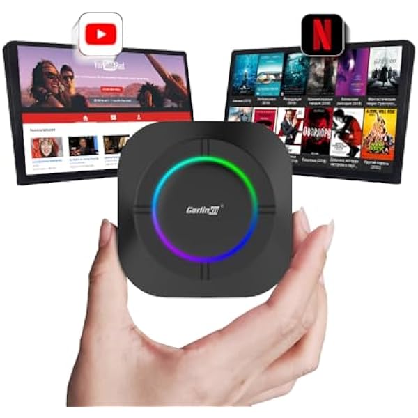 Adapter CarlinKit Android 13.0 AIBox - Wireless CarPlay&Android Auto, 4GB+64GB Android 13.0 standalone, obsługa kart SIM, do samochodów z kablem CarPlay&Android Auto