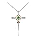 Xingzou Women Cross Pendant Necklace Infinity and Love,Green Heart Crystals,Christian Religious Jewelry