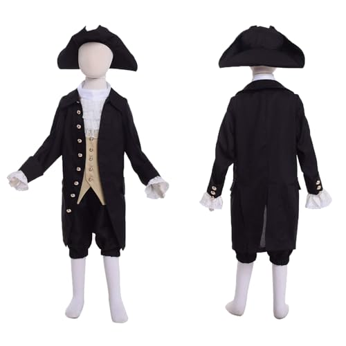 Image of BPURB Rococo Boy Colonial Costume Patriotic Boy Costume Deluxe Thomas Jefferson George Washington Alexander Hamilton Costume