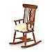iLAND Vintage Dollhouse Furniture on 1/12 Scale, Brewster Dollhouse Rocking Chair & Velvet Cushion