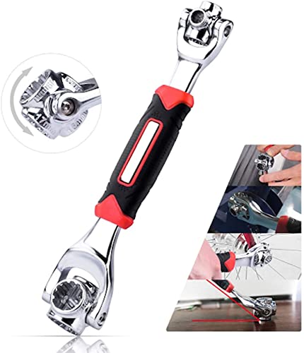 RMTCEG Multi-Size Universal Socket Wrench 48-in-1 Set Tools, All in One Double-Ended Socket Wrench 6-12-Point for Torx, Square Damaged Bolts, Tiger Wrench, Furniture Car Repair