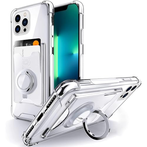Image of SHIELDS UP for iPhone 13 Pro Case with Card Holder & Ring Kickstand.
