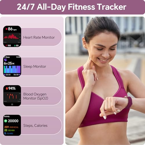 Image of Smart Watches for Women, 1.85 inch HD Smart Watch Compatible iPhone /Samsung /Android (Answer /Make Call), Fitness Watch with Heart Rate /Sleep /SpO2 Monitor, SmartWatch 3ATM Waterproof, 120+ Sport Modes Alexa