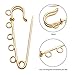 Large Safety Pins,20pcs 50mm Metal Heavy Duty Blanket Safety Pins Kilt Pins with 5 Loops for Crafting Arts Brooch Clothes,Gold/Silver
