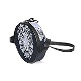 Lorona weiß leon gesicht clip art runde umhängetasche schultertasche handtasche geldbörse umhängetasche für kinder frauen