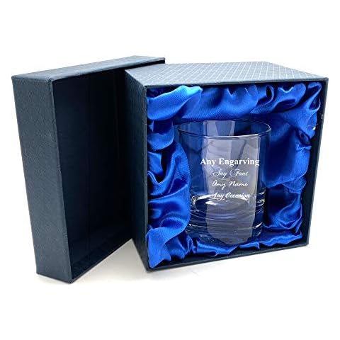 Engraved Personalised Whiskey Glass in Silk Lined Gift Box Birthday Anniversary for Him Cover