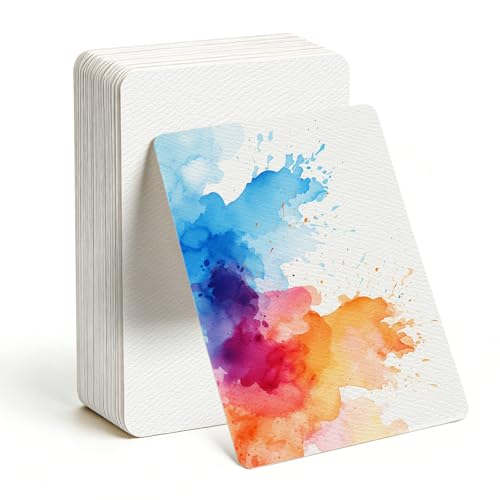 50 Blätter Aquarellpapier A6 300 g/m Aquarell Papier Aquarell Karten Blanko 10x15cm Aquarell Postkarten Blanko hochwertiges Watercolor Paper für Hochzeitseinladungen & Lettering (Rechteck (50))
