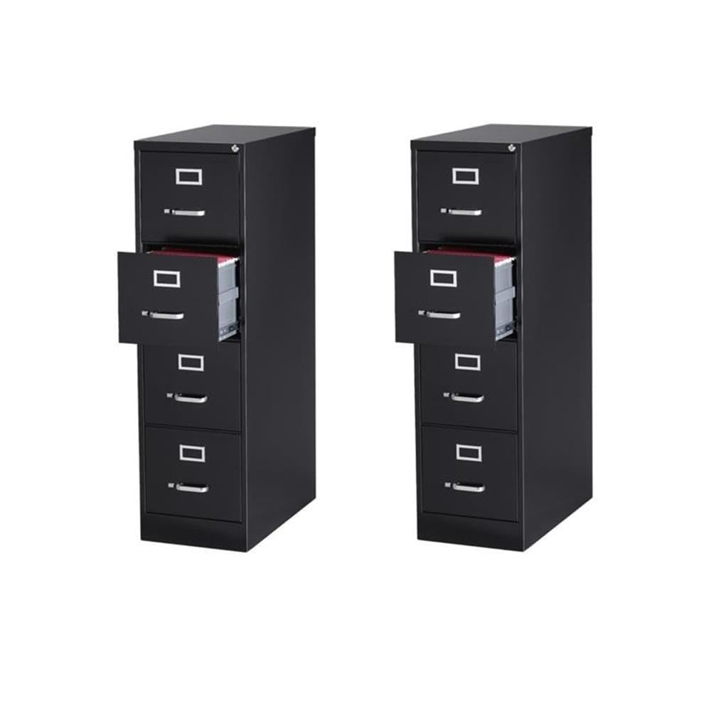 Scranton & Co Set of 2 26.5" D 4-Drawer Letter Width Vertical Filing Cabinet