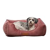 Modern Threads Luxury Dog Bed - Comfortable Tufted Velvet Cushion for Small to Large Dogs - Machine Washable - Durable & Cute Sleep Space for Pets - Pamper Your Pet with Cozy Beds - Rosewood