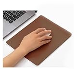 Mouse pad, Leather Non-Slip Washable Waterproof Computer Mouse pad (Dark Brown)