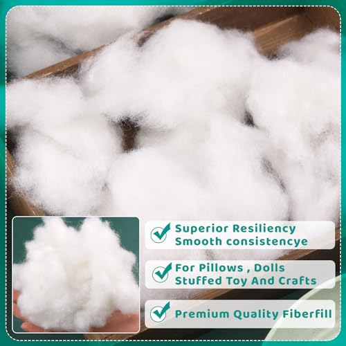 Image of LOKUNN 31.7oz /900g Polyester Fiber Fill, (2.12oz~3.97lb) Stuffing Pillow Filling Stuffing Cushion Filling, Batting High Resilience Fill Fiber for Stuffed Animals /DIY Crafts (White)