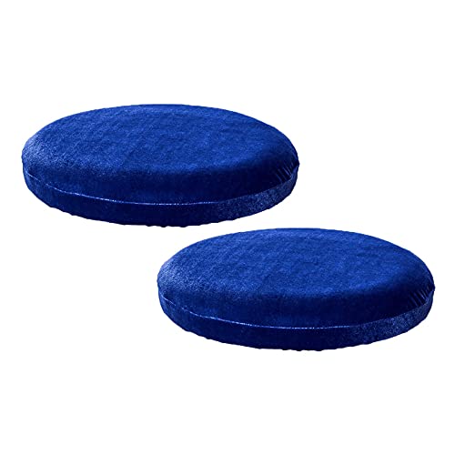 Amusingtao Lot de 2 housses de tabouret de bar rondes extensibles lavables et résistantes à la poussière, convient pour un diamètre d'environ 30-38 cm (bleu foncé), Taille unique Cover