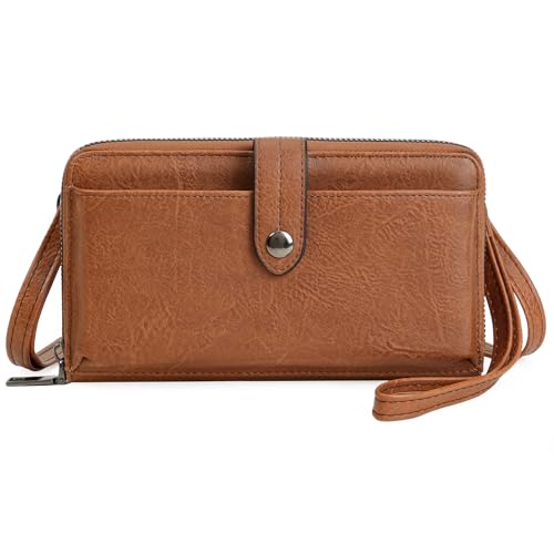 GOIACII Women's Crossbody Bags Wristlet Wallet Phone Purse Leather Clutch