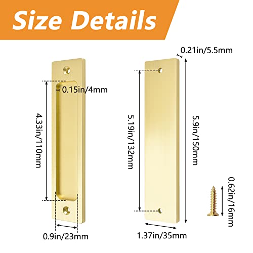 MOROBOR Rectangular Recessed Sliding Door Pulls - Image 2