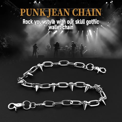 Wallet Chain Pants Chain Hip Hop Punk Jeans Chain Key Chain Goth Heavy Rivet Accessories for Women Men4