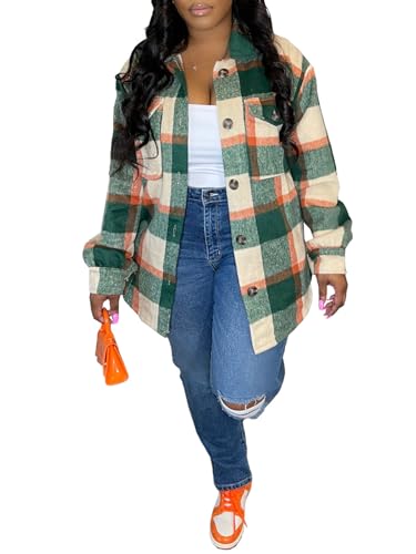 Molisry Women's Long Cardigan Knit Casual Long Sleeve Lapel Neck Plaid Color Block Midi Winter Jacket Overcoat