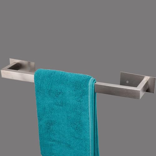 Vanloory Bathroom Towel Bar Self Adhesive, No Drilling Towel Rack Easy to Install, Hand Towel Holder Made of Premium Stainless Steel Sticky on Hand Towel Hanger for Kitchen, Toilet.(17.7IN, Brushed)
