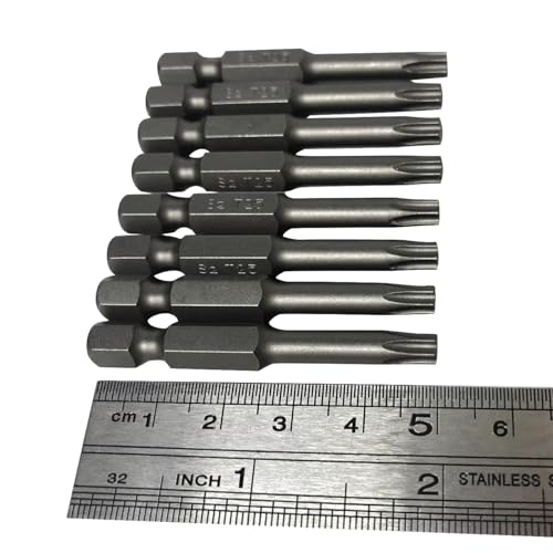 Image of aiyun 12-Piece T25 Security Bits, 2 Inch long S2 Steel Magnetic Security Screwdriver Set, 6 Point Star Driver Bit Set Screwdriver (50mm T25)
