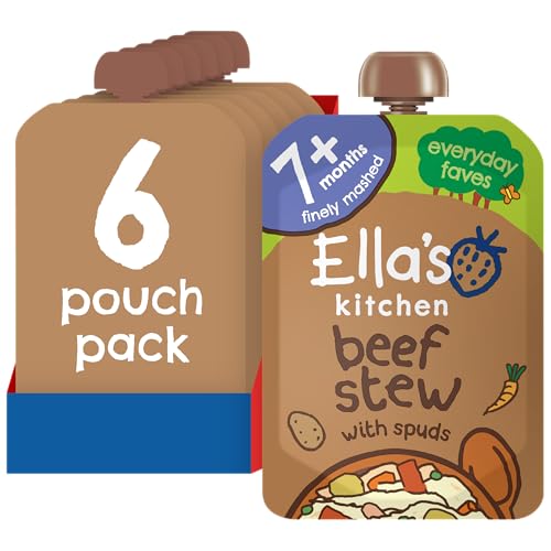 Ella's Kitchen Stage 2 from 7 Months Organic Wonderfully Warming Beef Stew with Spuds 130 g (Pack of 6)