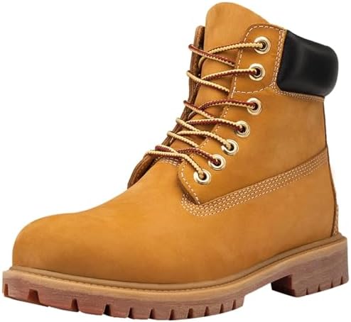 （02:01時点） [SOARHOPE] メンズ イエローブーツ エンジニア ショート ワークブーツ ハイカットレースアップ 編み上げ 軽量 防水 Boots Leather for man