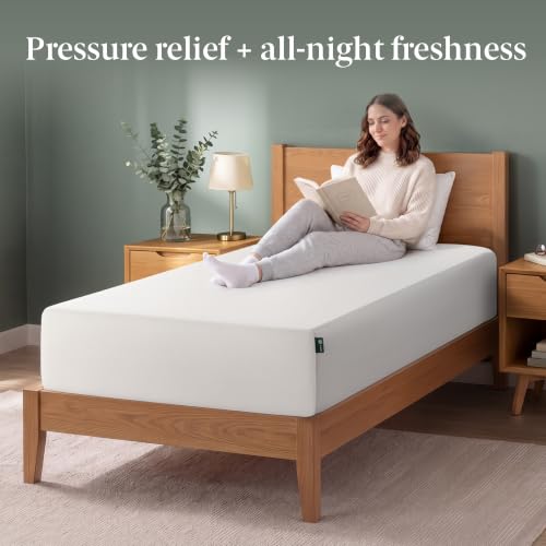 Image of Zinus 12 Inch Twin Green Tea Memory Foam Mattress, Medium Firm Feel | Pressure-Relieving Comfort & Full-Body Support, Naturally Fresh, CertiPUR-US & OEKO-TEX Certified Safe Materials