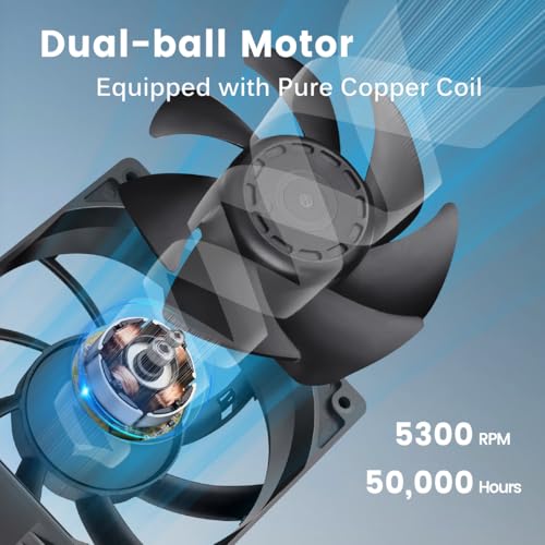 GDSTIME 1238 120mm 12V PWM Fan, 120mm x 38mm 213CFM DC Brushless Cooling Fan