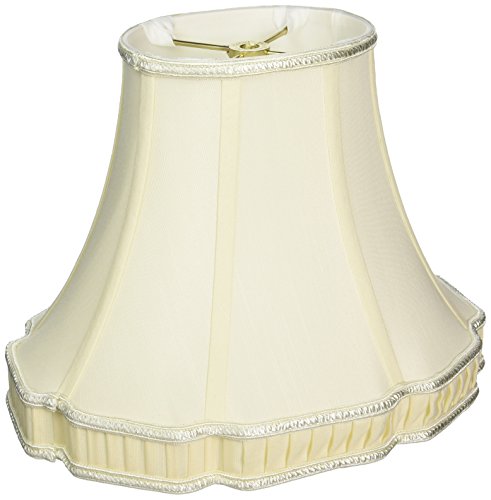 Royal Designs Oval Bell Scallop with Bottom Gallery Designer Lamp Shade, Eggshell, (6 x 4.75) x (12 x 9.5) x 9.5