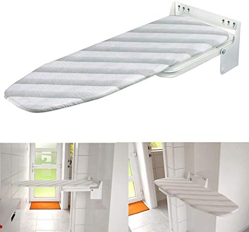 Umiskam Ironing Board Wall Mounted - Cabinet Retractable Iron Plate - White Stripe