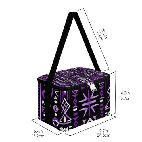 Lunch Bags for Women Men 9 Cans,National Ornament Decoration Hot & Cold Food Delivery Bag Insulated Grocery Bag Insulated Lunch Box Abstract Cooler Bag for Office Work Picnic Beach