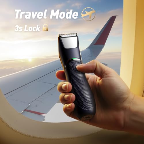 Body Hair Trimmer for Men: Pubic Hair Trimmer with Mirror & LED Light - Electric Ball Shavers with Ceramic Blades & Travel Lock - Body Groomer IPX7 Wet or Dry Use for Groin/Legs Body Hair Trimmer for Men: Pubic Hair Trimmer with Mirror & LED Light - Electric Ball Shavers with Ceramic Blades & Travel Lock - Body Groomer IPX7 Wet or Dry Use for Groin/Legs - Image 7