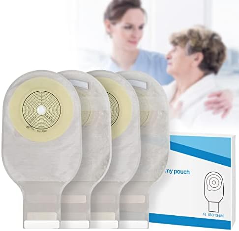 Ephimport Colostomy Bags, 20Pcs Ostomy Supplies for Ileostomy Stoma Care, Ostomy Bag with Clamps, One Piece Drainable Colostomy Supplies Max Cut 70mm