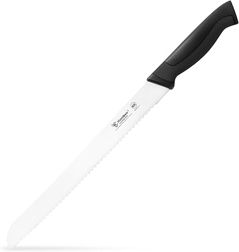Miniatura 12 de Cuchillo de pan dentado de 10 pulgadas, cuchillo de hoja de acero inoxidable de alto carbono premium para pan con mango ergonómico, certificado NSF,