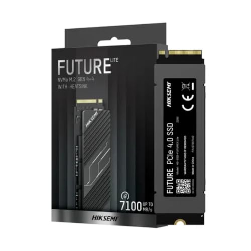 Hiksemi SSD M.2 Futurex Lite 2TB PCIe 4.0 NVMe 2280 7100MB/s Leitura c/ Dissipador Compatível c/ PS5, Notebook e PC