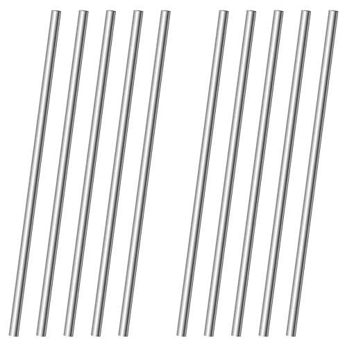 Bykonh 4mm x 300mm 304 Stainless Steel Rods, Metal Solid Shaft Round Rod Bar Stock Metal Stick for Industry, Decoration, DIY Craft Model Car Helicopter Airplane Ship Boat, 10 PCS
