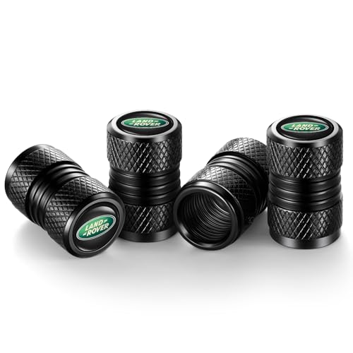 Image of Tire Valve Stem Caps, Compatible with Land Rover Series Stem Cap Universal Car Air Cover Car Accessories for Cars, SUV, Truck, Motorcycles 4pcs (Black)..