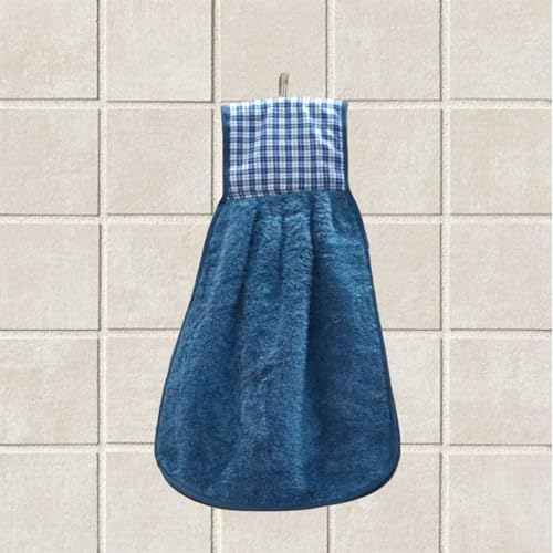 Image of Hand Towel with Loop | 600 GSM | Hanging Napkin for Wash Basin, Kitchen Sink, Bathroom| Pack of 3 in (Grey, Blue and Cream) | Assorted