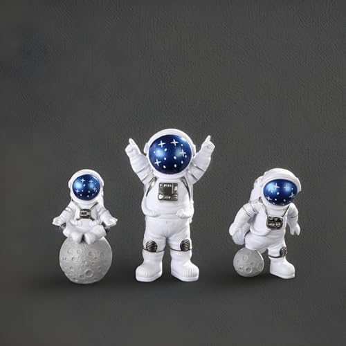 Astronaut Statues Set of 4 - Blue White Nursery Decor