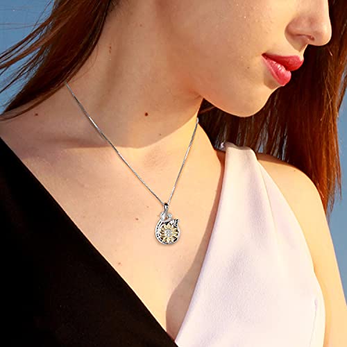 VANLAMS Sunflower Necklace for Women, Love Heart Pendant Necklace You Are My Sunshine Jewelry, Mothers Day Gifts Necklaces Gifts for Mom Wife Girlfriends Daughter4