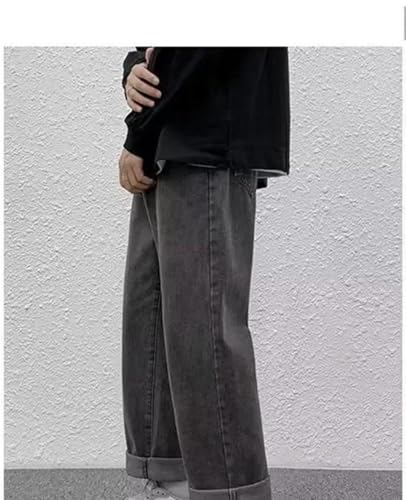Men's Baggy Straight Leg Jeans Wide Leg Streetwear Denim Pants Washed Hip Hop Style Classic Trousers 5