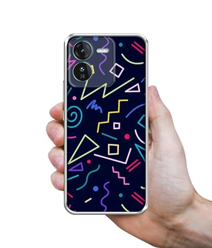 Image of Retro Abstract Printed Silicon Soft TPU Back Case Cover for iQOO Z9 5G, Multicolor
