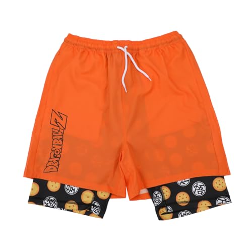 Dragon Ball Z Dragon Balls & Kanji Men's Orange Gym Pajama Shorts 6