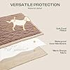 Luciphia Waterproof Pet Blanket, Liquid Pee Proof Dog Blankets for Sofa Bed Couch, Reversible Sherpa Fleece Furniture Protector Cover for Small Medium Large Dogs Cats,Khaki Large（65" x 57"）