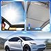 2025 Sunshade for Tesla Model Y 2024 - Foldable, No Sagging, Compatible with Tesla Y Accessories 2023 2022 2021, not fit for New Model Y 2025 Juniper (Light-Gray)