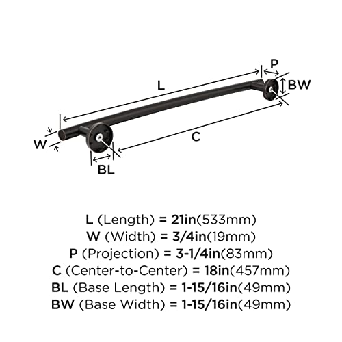 Image of Amerock Arrondi 18 inch Oil-Rubbed Bronze Towel Bar