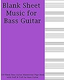 Blank Sheet Music For Bass Guitar: Purple Cover, 100 Blank Manuscript Music Pages with Staff and TAB lines, For Musicians Gifts and Bass Players