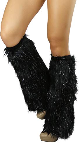 Image of ToBeInStyle Women's Faux Vibrant Fur Retro Daring 60' Inspired Ravewear Knee High Leg Warmers