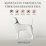 Monked | Natürliches Halsband für Hunde ohne Chemie | Verstellbar für kleine & große Tiere | Bis zu 8 Monate Schutz | Anti-Zecken & Flohschutz | Langanhaltender Zeckenschutz Hund [Grün]