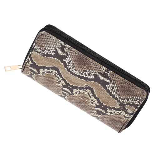 Beaupretty 1pc Snakeskin Pattern Women Wallet Pu Leather Clutch Purse with Zipper for Coins Bills and Cards Storage for Travel Shopping and Parties